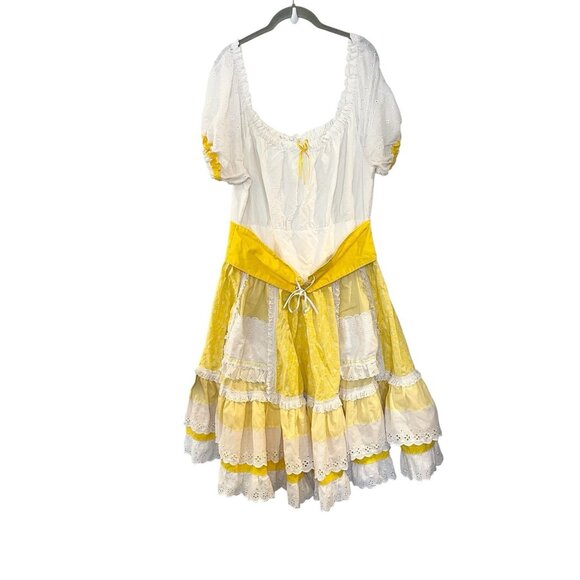 Vtg Dress Circle Square Dance Rockabilly Cottage Prairie Swing Western Milkmaid - Picture 1 of 8